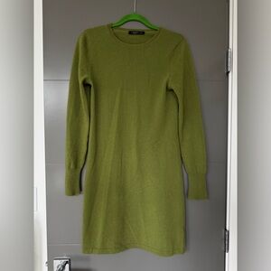 Lusso 100% Cashmere Green Long Sleeve Sweater Dress
